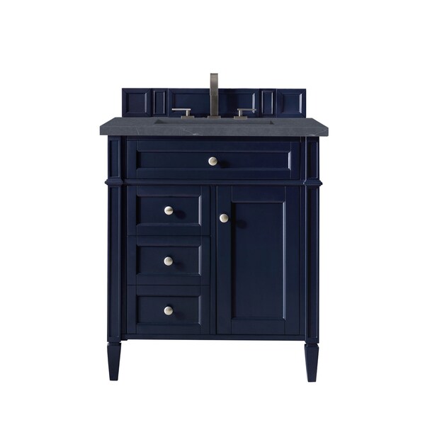 James Martin Vanities Brittany 30in Single Vanity, Victory Blue w/ 3 CM Charcoal Soapstone Quartz Top 650-V30-VBL-3CSP - main